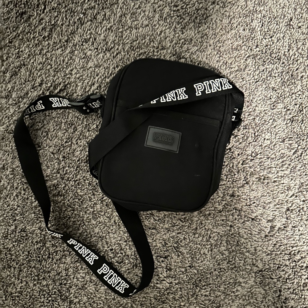 PINK Victoria's Secret Black Messenger Bag